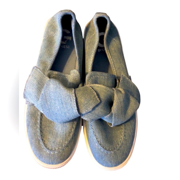 Shoes - Guess Denim Bow Platform Espadrilles